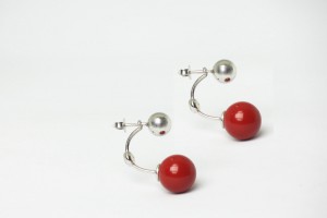 Collezione Bubble Accessori Orecchini in argento con pasta di corallo