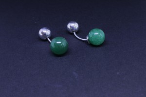 Orecchini piercing in argento con avventurina