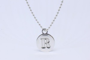 Silver pendant with initial