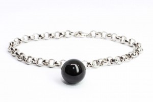 Collezione Bubble Bracciale rolò in argento con pendente in onice