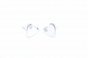 Logo collection. Silver heart earrings