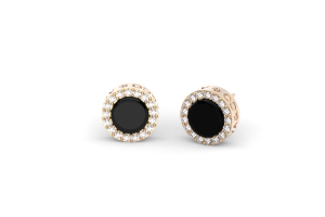 Collezione Go.Bu Orecchini in oro rosa con onice e diamanti