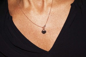 Rose gold necklace with heart