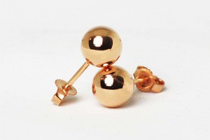 Orecchini sfera in argento rosato